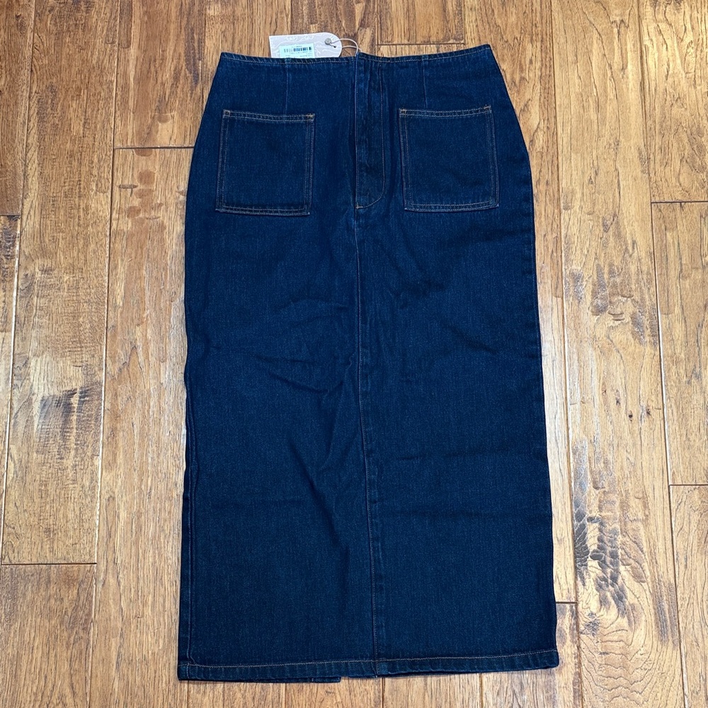 Meshki Fallon Denim Midi Skirt - Indigo Blue - Picture 2 of 4